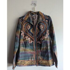 10 - Paisley & Sage multi colour embroidered beaded jacket